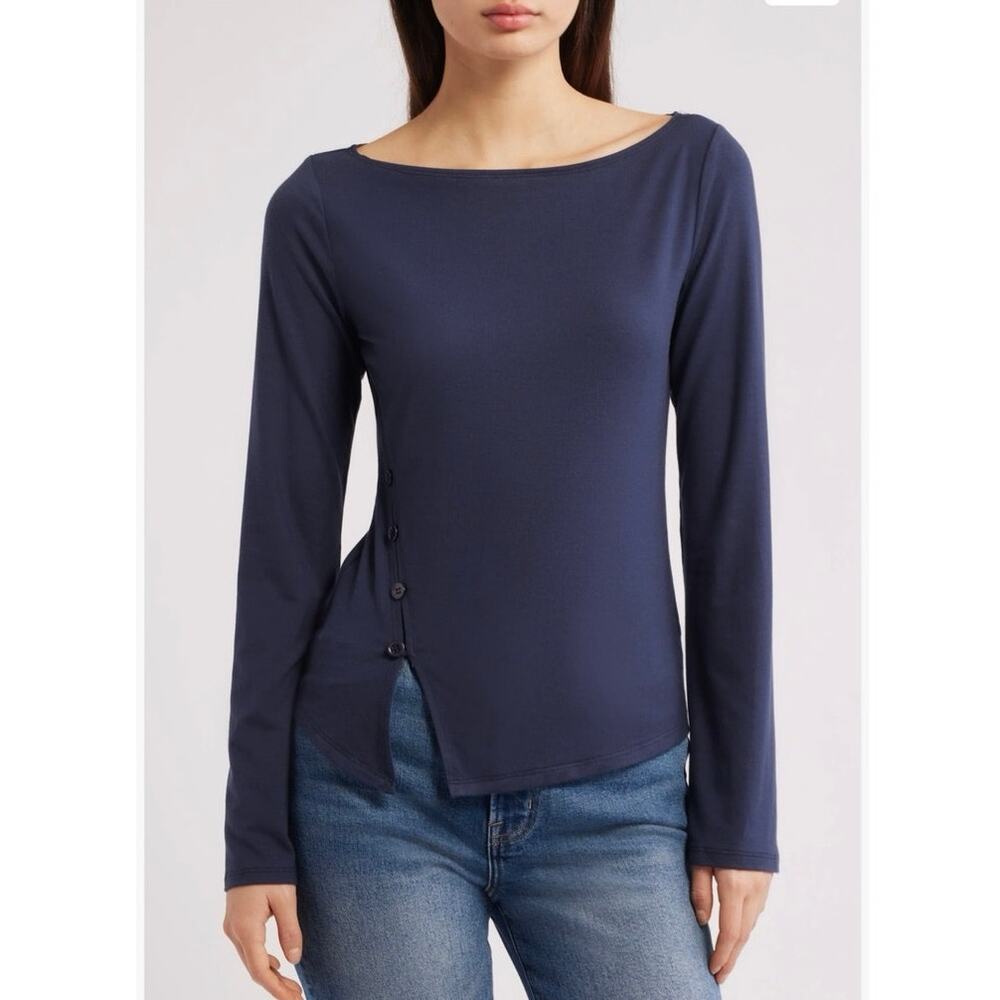 NWOT Reformation Nicola Knit Top in Midnight SZ M